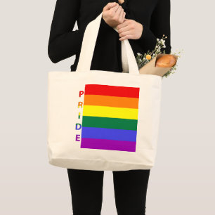 Grand Tote Bag Drapeau arc-en-ciel LGBT Pride