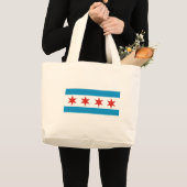 Grand Tote Bag drapeau de Chicago (Devant (produit))