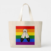 Grand Tote Bag Drapeau de fierté bispirituel de SlipperyJoe's sym (Dos)
