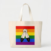 Grand Tote Bag Drapeau de fierté bispirituel de SlipperyJoe's sym (Devant)