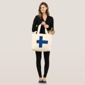 Grand Tote Bag Drapeau de la Finlande (Devant (modèle))