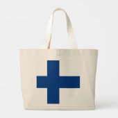 Grand Tote Bag Drapeau de la Finlande (Dos)