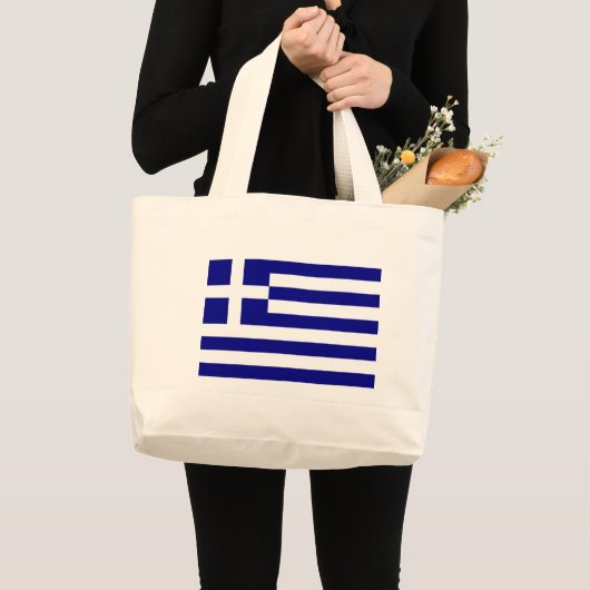 Grand Tote Bag Drapeau de la Grèce (Devant (produit))