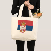 Grand Tote Bag Drapeau de la Serbie (Devant (produit))