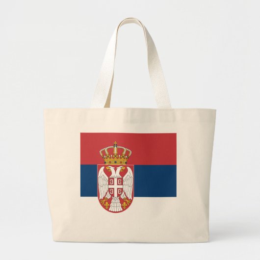 Grand Tote Bag Drapeau de la Serbie (Devant)