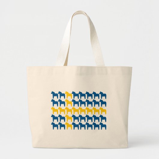 Grand Tote Bag Drapeau de la Suède de cheval de Dala (Devant)