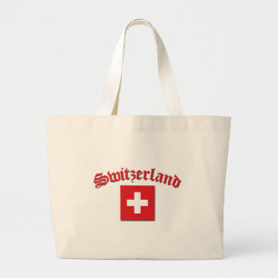 Grand Tote Bag Drapeau de la Suisse (w/inscription)