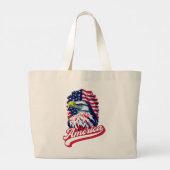 Grand Tote Bag Drapeau de l'aigle américain (Dos)