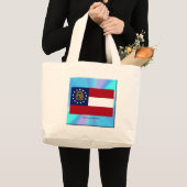 Grand Tote Bag Drapeau de l'État de Géorgie (Devant (produit))