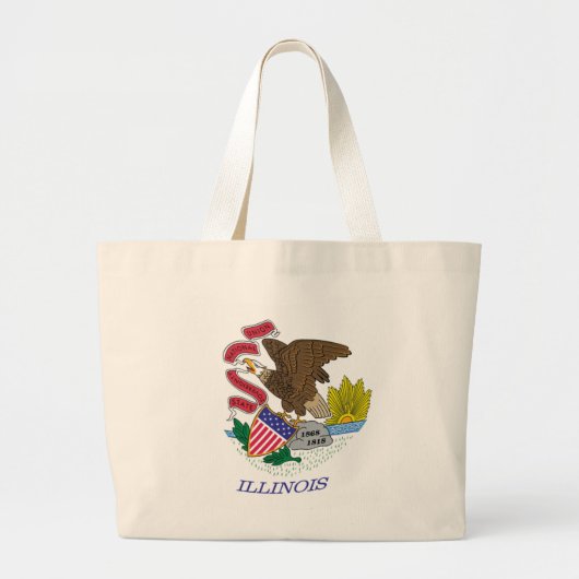 Grand Tote Bag Drapeau de l'Illinois (Devant)