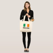 Grand Tote Bag Drapeau de l'Irlande (Devant (modèle))
