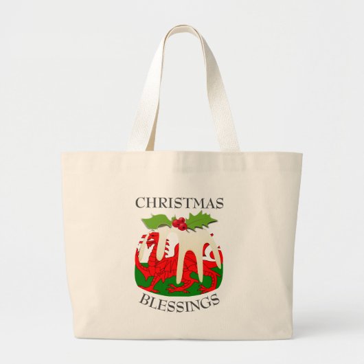 Grand Tote Bag DRAPEAU DE Noël (Devant)