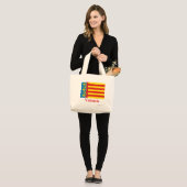 Grand Tote Bag Drapeau de Valence avec le nom (Devant (modèle))