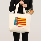 Grand Tote Bag Drapeau de Valence avec le nom (Devant (produit))
