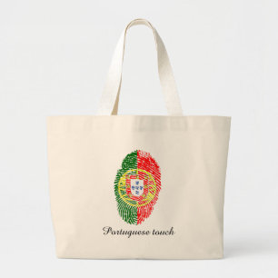 Grand Tote Bag Drapeau d'empreinte digitale de contact de