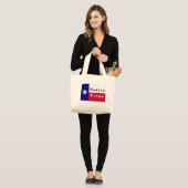 Grand Tote Bag Drapeau d'étoile solitaire texane (Devant (modèle))