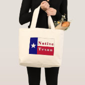 Grand Tote Bag Drapeau d'étoile solitaire texane (Devant (produit))