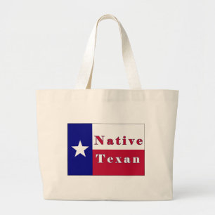 Grand Tote Bag Drapeau d'étoile solitaire texane