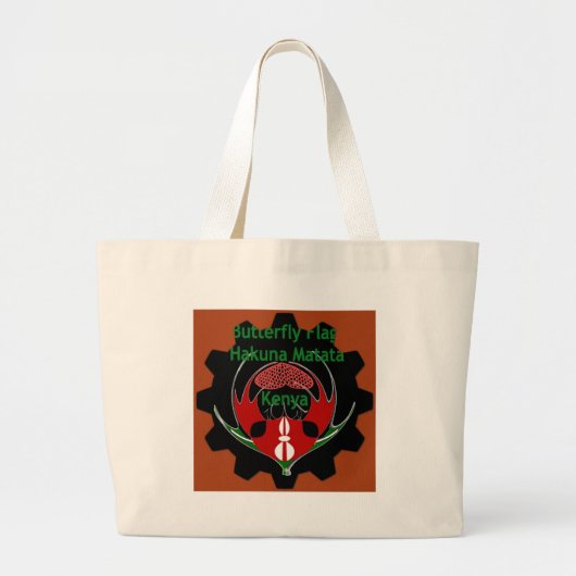 Grand Tote Bag Drapeau du Kenya - Hakuna Matata Patriotic (Devant)