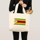 Grand Tote Bag drapeau du zimbabwe (Devant (produit))