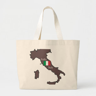 Grand Tote Bag Drapeau et carte de l'Italie