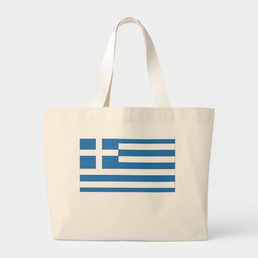 Grand Tote Bag Drapeau grec, Drapeau grec (Devant)