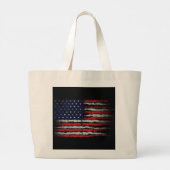 Grand Tote Bag Drapeau Grunge U.S.A (Dos)