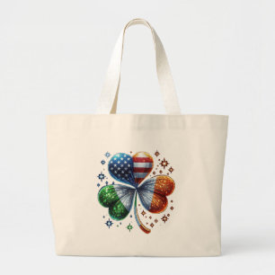 Grand Tote Bag Drapeau irlando-américain FÊTE DE LA SAINT-PATRICK