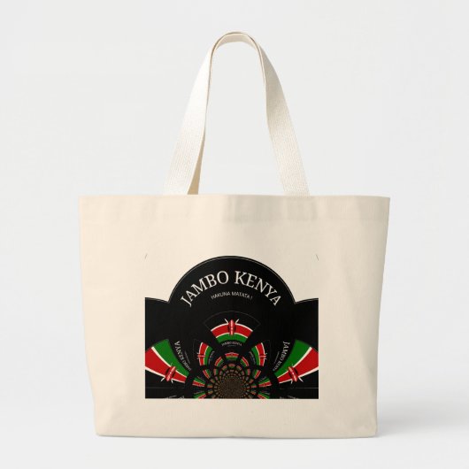 Grand Tote Bag Drapeau kényan inspiré Jambo Welcome Design Art (Devant)
