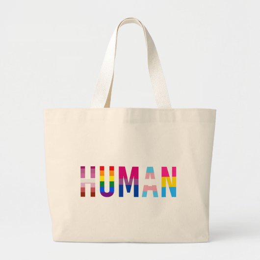 Grand Tote Bag Drapeau LGBT HUMAN Mois Gay pride Transgenre (Devant)