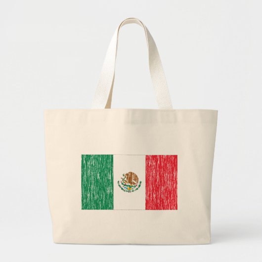 Grand Tote Bag Drapeau mexicain affligé (Devant)
