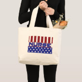 GRAND TOTE BAG DRAPEAU PATRIOTIQUE DES ETATS-UNIS D'INFIRMIÈRE (Devant (produit))