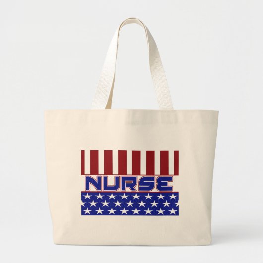 GRAND TOTE BAG DRAPEAU PATRIOTIQUE DES ETATS-UNIS D'INFIRMIÈRE (Devant)