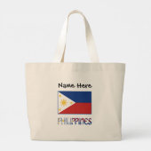 Grand Tote Bag Drapeau philippin et philippin personnalisé (Dos)