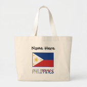 Grand Tote Bag Drapeau philippin et philippin personnalisé (Devant)