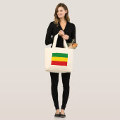 Grand Tote Bag Drapeau rastafarien Rasta Ethiopie (Devant (modèle))