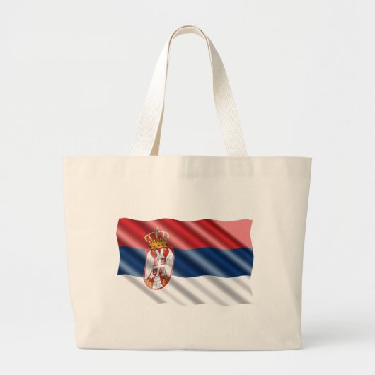 Grand Tote Bag Drapeau serbe (Devant)