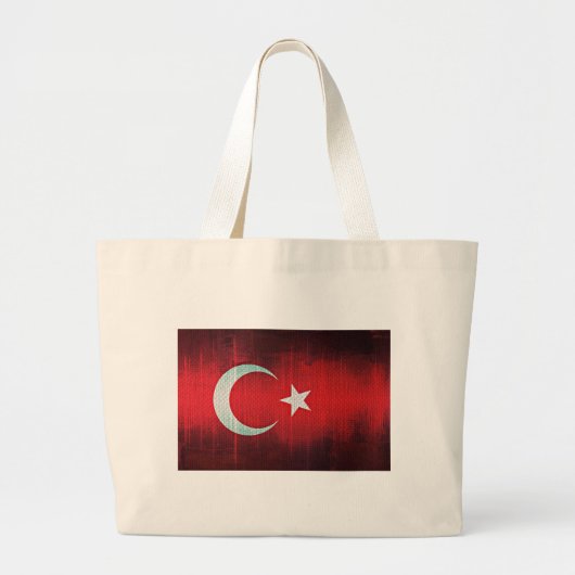 Grand Tote Bag Drapeau stylisé de Turquie (Devant)