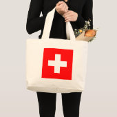 Grand Tote Bag drapeau suisse (Devant (produit))