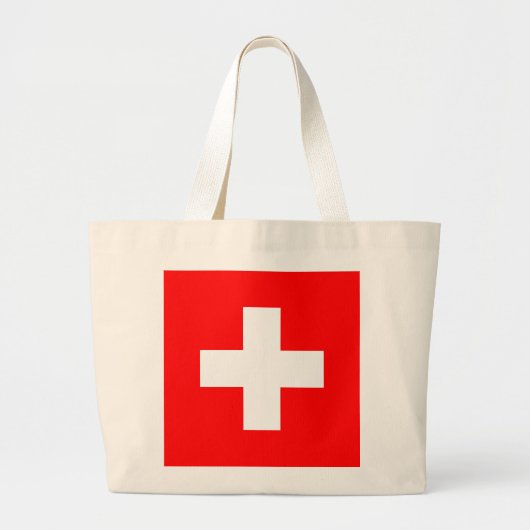 Grand Tote Bag Drapeau Suisse (Devant)