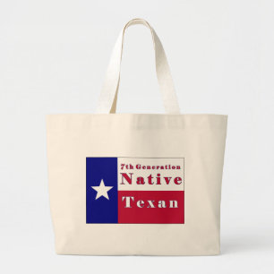 Grand Tote Bag Drapeau texan natif de 7e génération