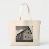 Grand Tote Bag Drapeaux de nos agriculteurs - Grange avec drapeau (Devant)