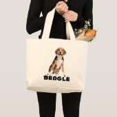 Grand Tote Bag Drôle Beagle cadeau mignon Amoureux des chiens chi (Devant (produit))