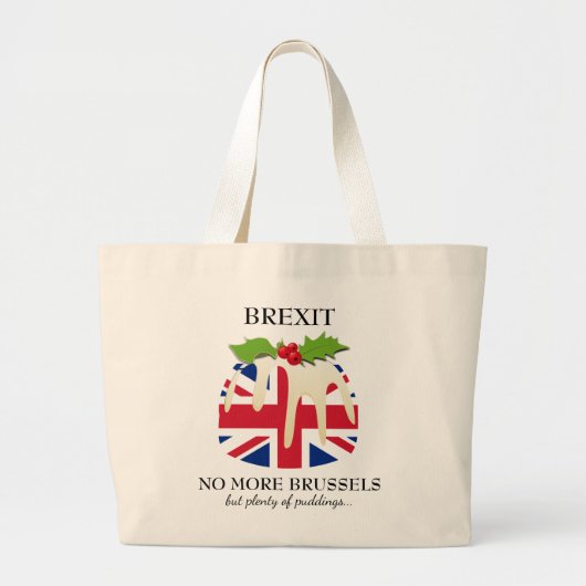 Grand Tote Bag Drôle | BREXIT Bruxelles | Pudding de Noël (Devant)