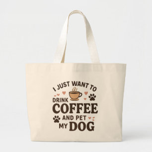 Grand Tote Bag Drôle chien amoureux Mug Chien Maman Chien Papa