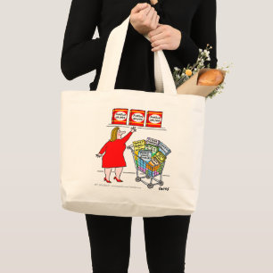 Grand Tote Bag Drôle Dieter au supermarché Cartoon Grocery