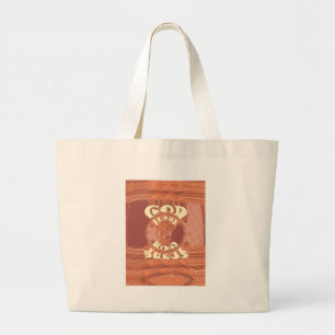 Grand Tote Bag Drôle Dieu vous bénit Golden kenya Hakuna Matata G