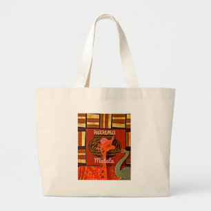 Grand Tote Bag Drôle Giraffe avec texte cool Hakuna Matata