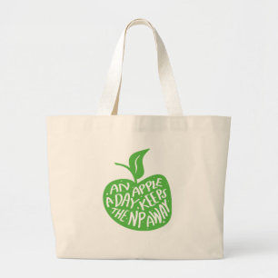 Grand Tote Bag Drôle Nurse Praticien Humoriste Pomme A Day