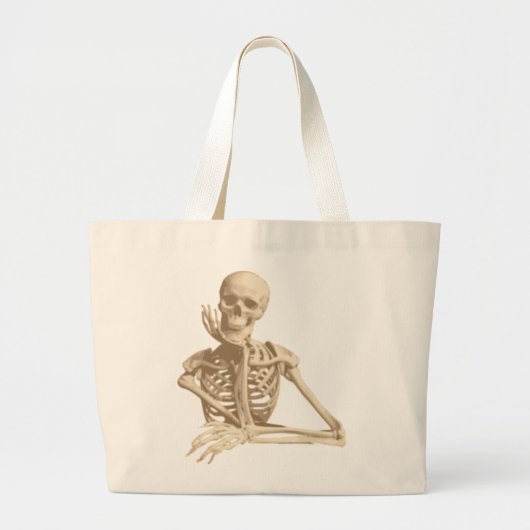 Grand Tote Bag Drôle Squelette (Devant)